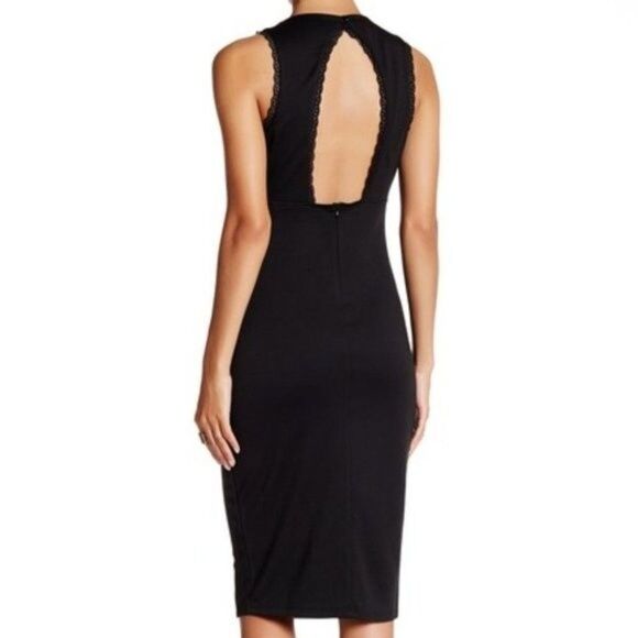 Socialite lace trim keyhole bodycon dress black size small - Picture 16 of 16
